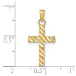 14k Diamond-cut Cross Pendant - Image 3