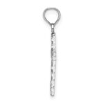 14k White Gold Diamond-cut Cross Pendant - Image 2