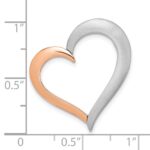 14K Two-tone Polished and Satin Heart Chain Slide - Image 2