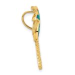 14k Lab Created Opal Palm Tree Omega Slide - Image 2