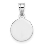 14k White Gold 10mm Textured Angel Coin Charm - Image 4