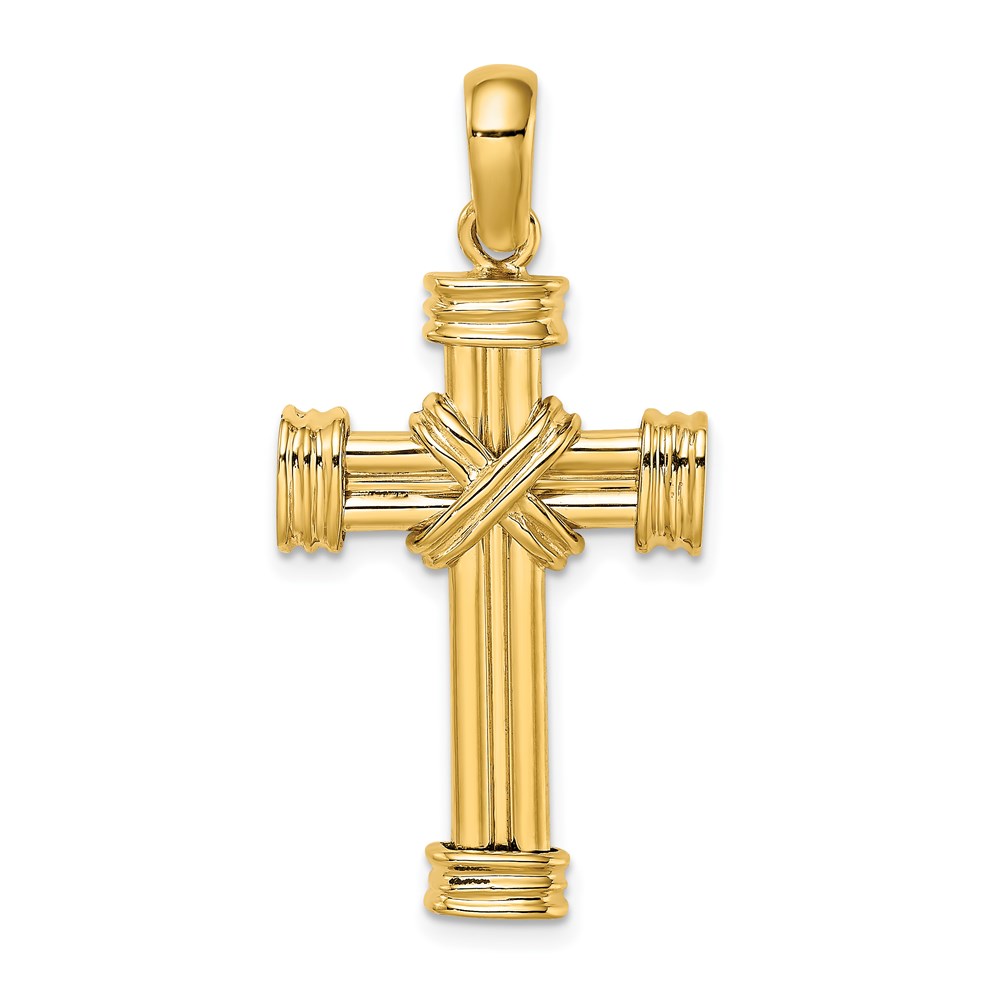 K9714.jpg 14K Polished -X- Center Cross Charm - Image 1