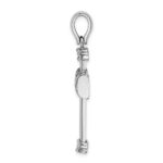 14k White Gold Polished -X- Center Cross Charm - Image 2