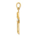 14K Two-tone Polished Cross Charm - Image 2