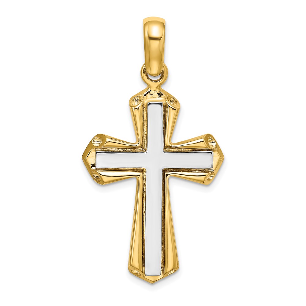 K9717.jpg 14K Two-tone Polished Cross Charm - Image 1