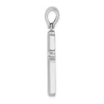 14k White Gold Beveled Cross Charm - Image 2