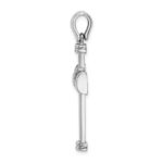 14k White Gold -X- Center Cross Charm - Image 2