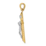 14K Two-tone Polished Crucifix Charm - Image 2