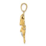 14k with White Rhodium Two Dolphins with Ball Pendant - Image 2
