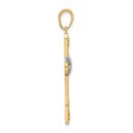 14K with White Rhodium Diamond-cut Cross and Infinity Pendant - Image 2