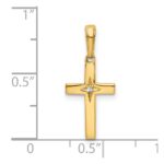 14K and White Rhodium Diamond-cut Cross Pendant - Image 4