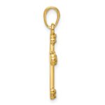 14K and White Rhodium Diamond-cut Budded Cross Pendant - Image 2