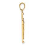 14K and White Rhodium Diamond-cut Crucifix Pendant - Image 2