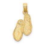 14k  3-D and White Rhodium Solid Polished Sandals Pendant - Image 4