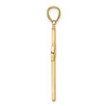 14K Medium Polished Beaded Cross Pendant - Image 2