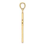14K Polished Beaded Cross Pendant - Image 2