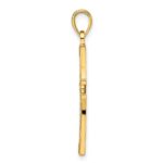 14k Beaded and Polished Cross Pendant - Image 2