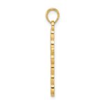 14K Polished and Beaded Design Cross Pendant - Image 2