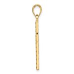 14K Polished and Textured Cross Pendant - Image 2
