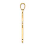 14K Polished and Textured Pointed Ends Fancy Cross Pendant - Image 2