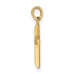 14K Polished Tapered Ends Hollow Cross Pendant - Image 2