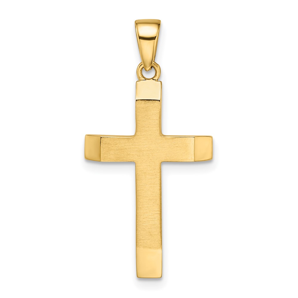 K9957.jpg 14k Satin/Polished Beveled Medium Latin Cross Pendant - Image 1