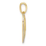 14k with White Rhodium Polished Cut-out LOVE In Heart Pendant - Image 2