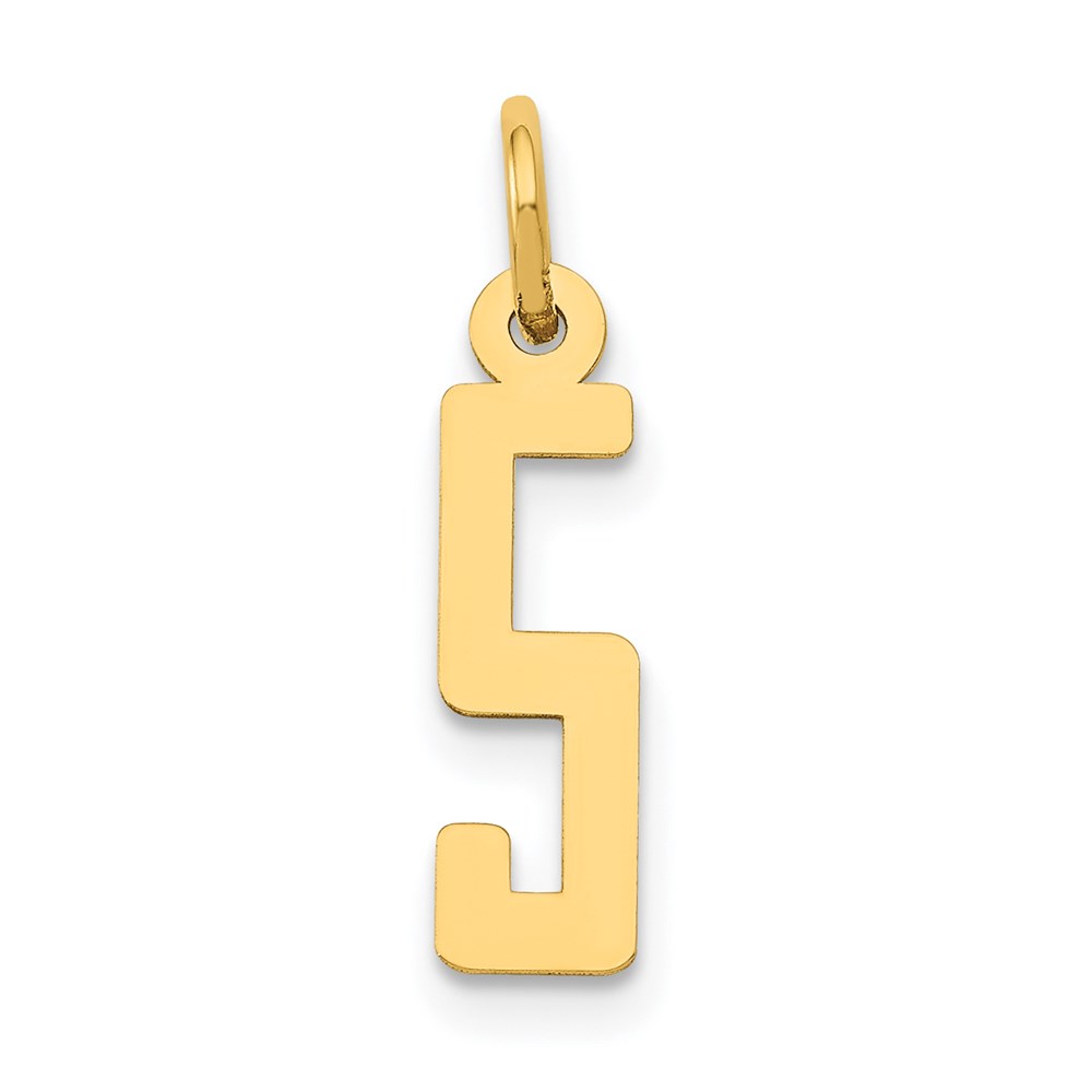 LES05.jpg 14k Small Elongated Number 5 Charm - Image 1