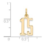 14k White Gold Small Elongated Number 15 Charm - Image 2