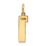 14k Medium Polished Number 1 Charm - Image 3