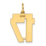 14k Medium Polished Number 17 Charm - Image 3