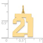 14k Medium Polished Number 21 Charm - Image 3