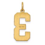 14k Large Brushed Diamond-cut Number 3 Charm - Image 3