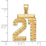 14k Large Brushed Diamond-cut Number 21 Charm - Image 2