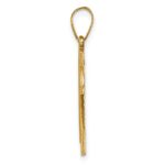 14k Large Brushed  Diamond-cut Number 24 Charm - Image 2