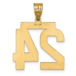 14k Large Brushed  Diamond-cut Number 24 Charm - Image 3