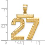 14k Large Brushed Diamond-cut Number 27 Charm - Image 2