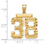 14k Large Brushed Diamond-cut Number 38 Charm - Image 2