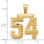 14k Large Brushed Diamond-cut Number 54 Charm - Image 2