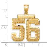 14k Large Brushed Diamond-cut Number 56 Charm - Image 2