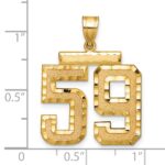 14k Large Brushed Diamond-cut Number 59 Charm - Image 2