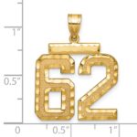 14k Large Brushed  Diamond-cut Number 62 Charm - Image 2