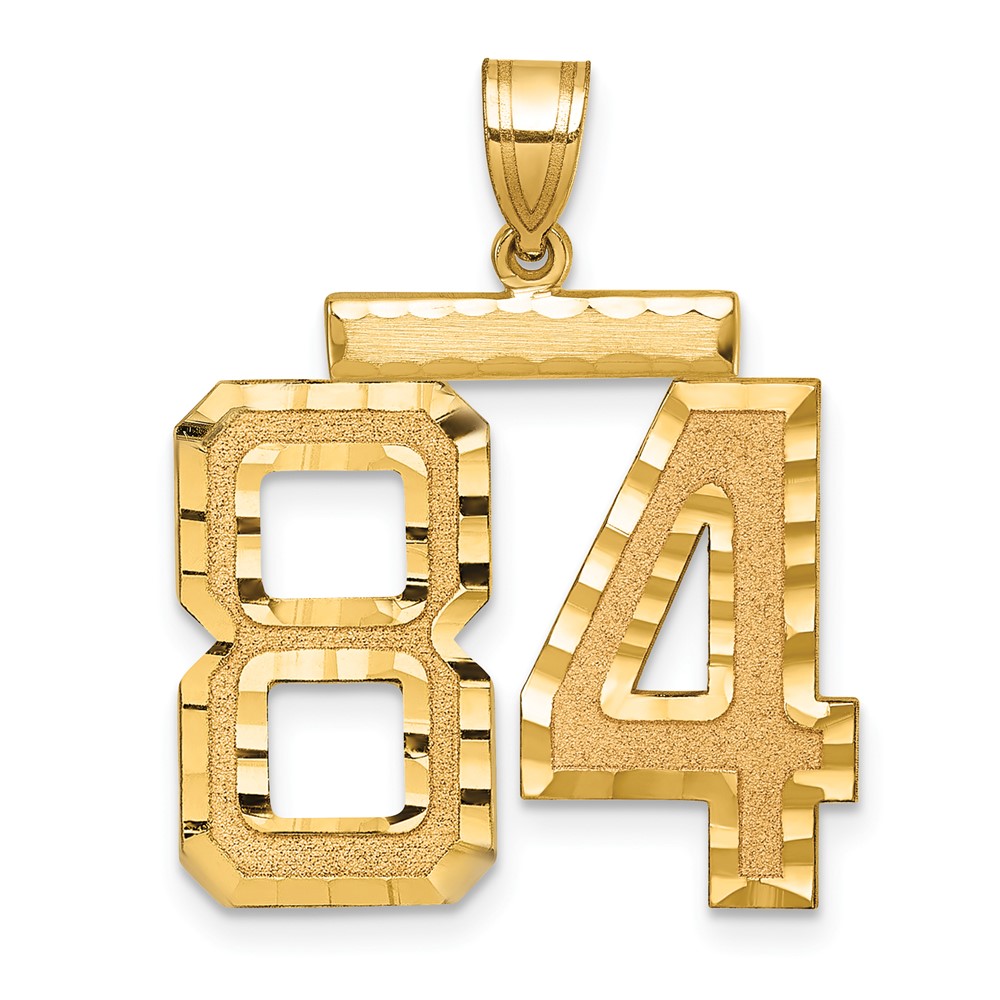 LN84.jpg 14k Large Brushed Diamond-cut Number 84 Charm - Image 1