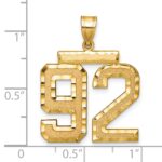 14k Large Brushed Diamond-cut Number 92 Charm - Image 2