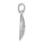 Sterling Silver Rhodium-plated Polished and Textured Enameled Sand Dollar Pendant - Image 2