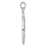 Sterling Silver Rhodium-plated Polished Enameled Compass Rose-tone Pendant - Image 2