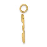 14k Large Polished Number 3 Charm - Image 2