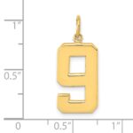 14k  Large Polished Number 9 Charm - Image 4