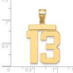 14k Large Polished Number 13 Charm - Image 2