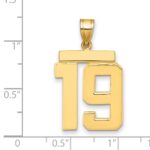 14k Large Polished Number 19 Charm - Image 2